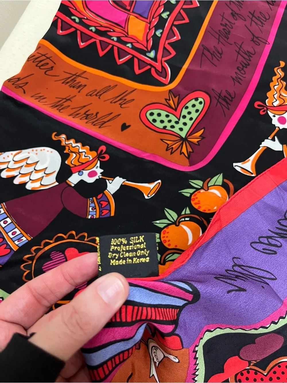 Bob Mackie 40x40 vibrant gorgeous silk scarf